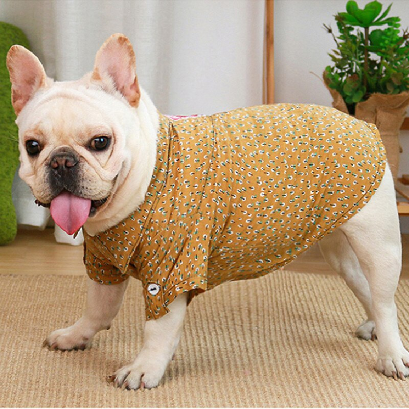 Prancūzų buldogų drabužiai Vasariniai pudeliai Šnauceris Mopsas Šuns Marškiniai Dropshipping Naminių gyvūnėlių produktai Šunų Kostiumai Prancūziški Šunų Drabužiai