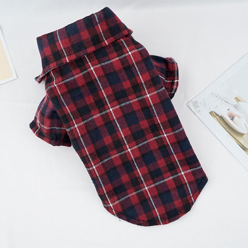 Haina pentru animale de companie Hanorac pentru animale de companie Costum model carouri Dress-up Moda Moale Adorabil Guler cu rever Respirabil Minunat pentru exterior