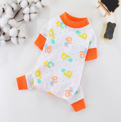 Πιτζάμες από μαλακό βαμβακερό σκύλο Puppy Onesie χαριτωμένο σχέδιο κινουμένων σχεδίων Ρούχα για σκύλους για μικρά σκυλιά Αγόρι Άνοιξη Καλοκαίρι Γιορκί φόρμα για κατοικίδια