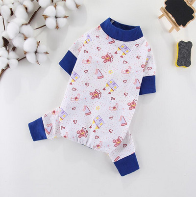 Πιτζάμες από μαλακό βαμβακερό σκύλο Puppy Onesie χαριτωμένο σχέδιο κινουμένων σχεδίων Ρούχα για σκύλους για μικρά σκυλιά Αγόρι Άνοιξη Καλοκαίρι Γιορκί φόρμα για κατοικίδια