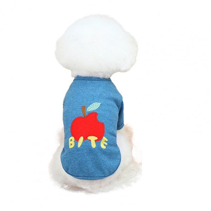 Lemmiklooma T-särk Kassiriided Ümara kaelaga ühevärviline armas karu/puuvilja mustriga koer kevadeks