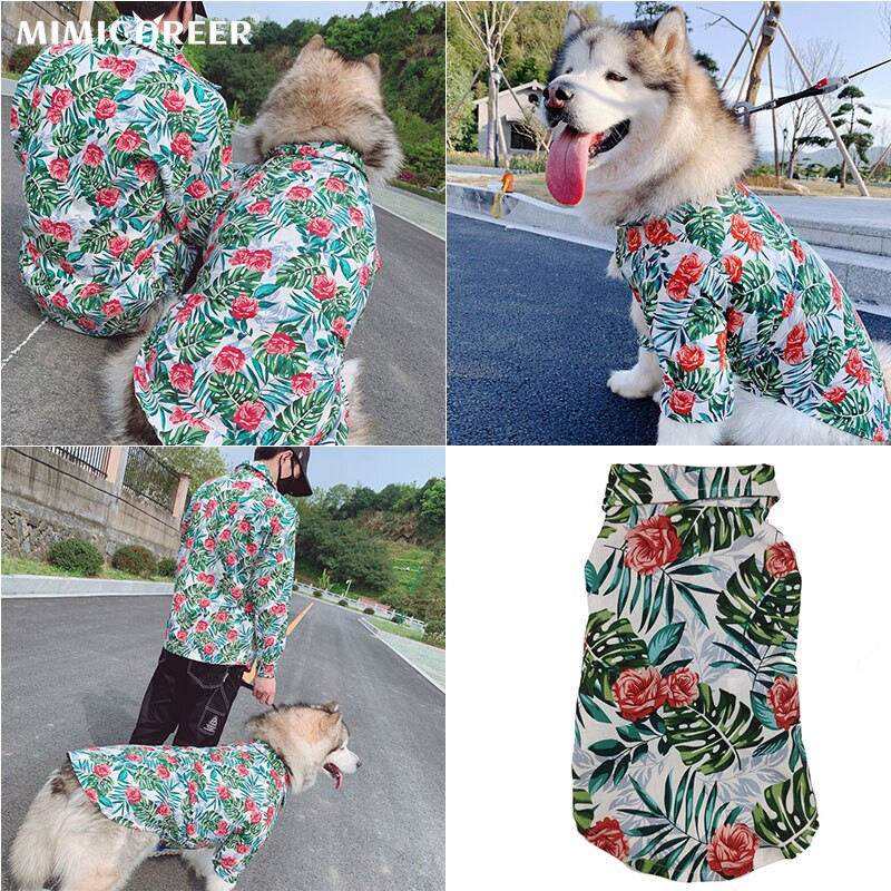 Koera T-särk Riided Vest Lemmikloom Vanem-laps Kandma Koerasärk Rannahawaii stiilis Riided Koerasärgile Lühikeste varrukatega Kostüüm