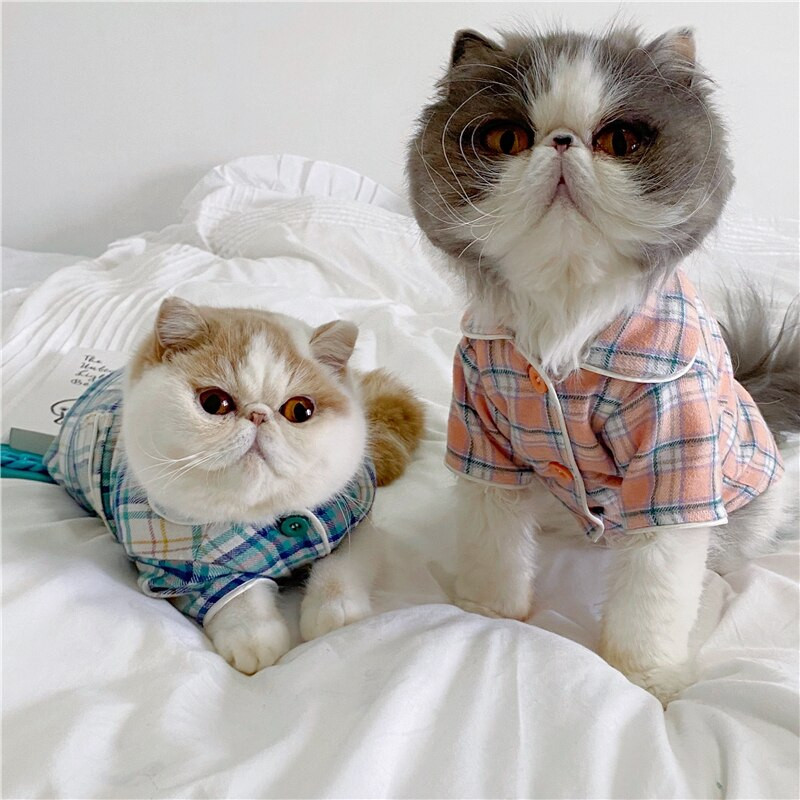 2021 Tričko s mačacím vzorom, pyžamo pre psov, jarné a letné oblečenie pre psov, pyžamá, kostýmy pre šteniatka, yorkshirský pomeranský pudel, bišoník, bradáč, oblečenie