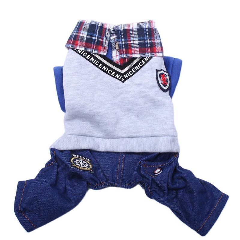 Ολόσωμη φόρμα για σκύλος γάτα Καρό Pet PuppyHoodie Παλτό Μπουφάν Ανοιξιάτικη/Φθινοπωρινή Ένδυση2 Χρώματα 6 μεγέθη