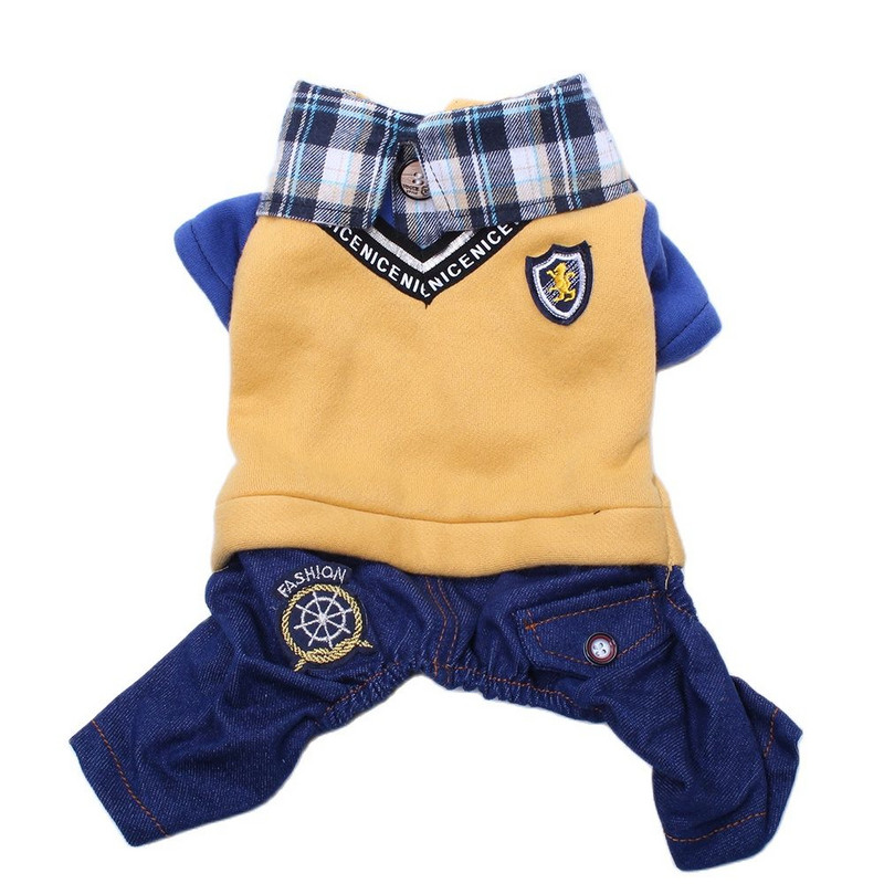 Ολόσωμη φόρμα για σκύλος γάτα Καρό Pet PuppyHoodie Παλτό Μπουφάν Ανοιξιάτικη/Φθινοπωρινή Ένδυση2 Χρώματα 6 μεγέθη