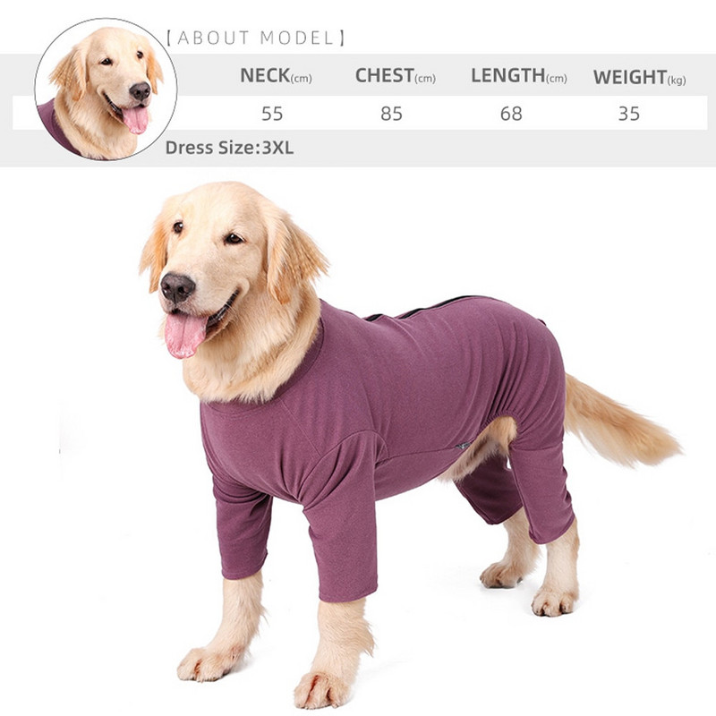 Šilta žieminė pižama vidutinio dydžio šunims Lankstus minkštas šunų chirurginis atstatymo kombinezonas, neleidžiantis nusimesti augintiniui