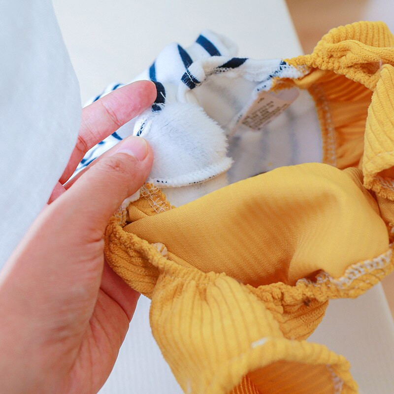 Žlté nohavice s medveďom, zimný overal pre psa s čiernym pruhovaným tričkom, šteniatka Yorkshire, malé zvieratá, jesenný overal pre domáce zvieratá, oblečenie, odevy, tovar