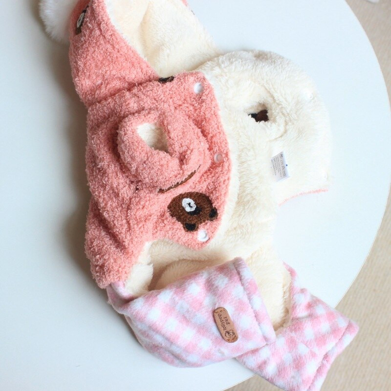 2022. aasta sügise ja talve uusimad lemmikloomariided kutsikate riided, soojad puuvillased polsterdatud villakaru trükkimine, nelja jalaga kombinesoonid koertele