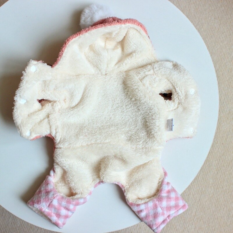 2022. aasta sügise ja talve uusimad lemmikloomariided kutsikate riided, soojad puuvillased polsterdatud villakaru trükkimine, nelja jalaga kombinesoonid koertele