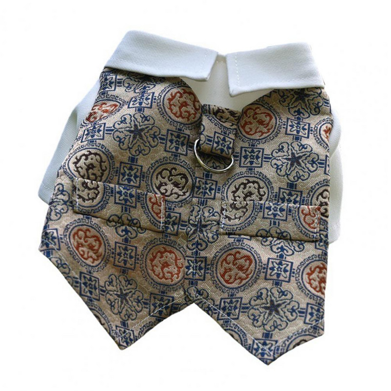 Costum pentru animale de companie Haine pentru căței Respirabil ușor de purtat Pânză Design delicat cu butoane Articole multicolore pentru animale de companie