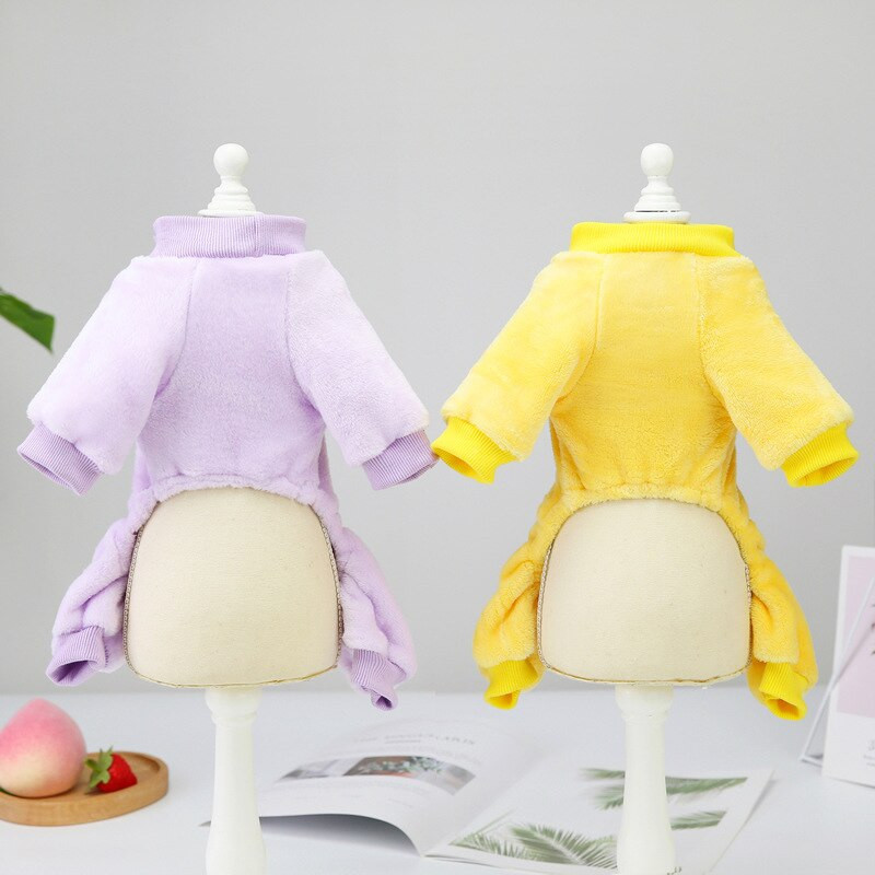 Kawaii Dog Jumpsuit Zimné teplé oblečenie pre psov pre malé psy, šteniatko, mačka, kostým, Yorkshire, francúzsky buldoček, oblečenie, čivava, pyžamo