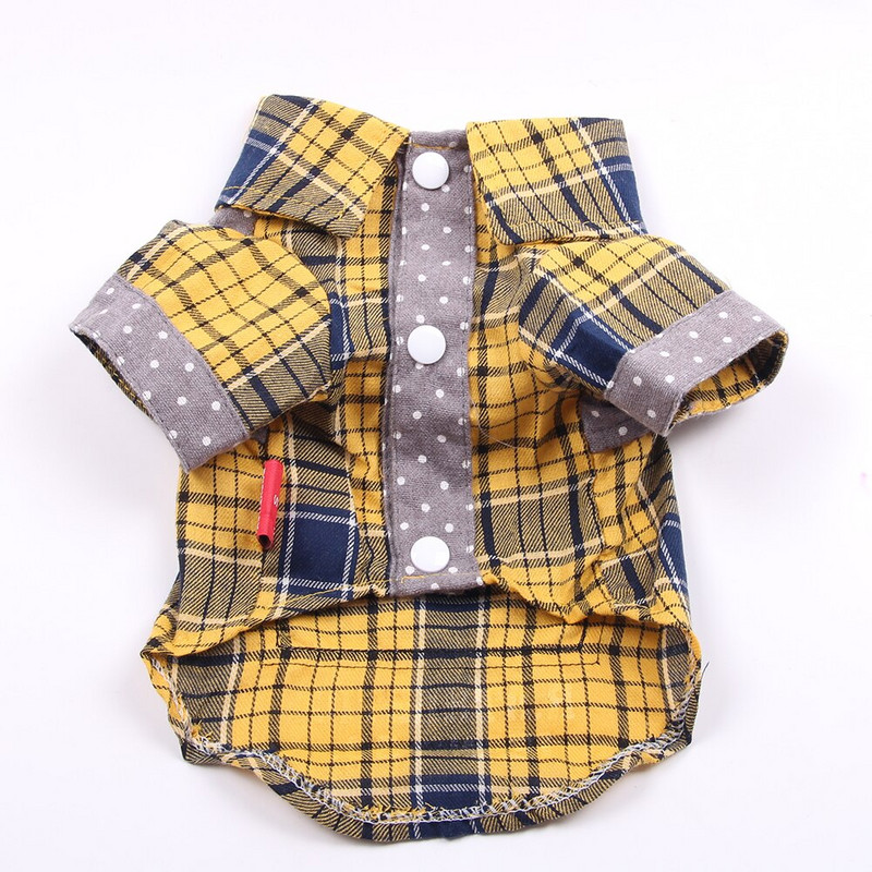 Cămașă pentru animale de companie în carouri Bicicletă în carouri 100% bumbac Cămăși pentru cățeluși Haine de primăvară/vară Îmbrăcăminte