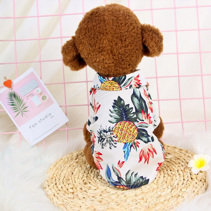 Lemmikloomakoerte päikesekaitseriided Hawaii stiilis rannasärgid Prantsuse buldogi T-särk väikestele keskmistele koertele kutsikate suvised lemmikloomariided