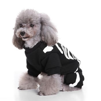 Зимни топли дрехи за кучета Скелет отпечатан домашен любимец Хелоуин Косплей костюми за чихуахуа Френски булдог Домашни любимци Четирикраки тоалети