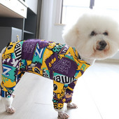 Lemmiklooma koerte kombinesoon 100% puuvillane kutsikate riietus, kaitseb kõhtu pidžaama õhukese trükiga kombinesoon väikestele koertele Chihuahua puudli dressipluus