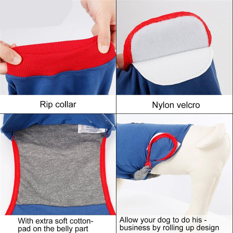 Costum alternativ de recuperare a câinilor pentru gulerul rupt după operație Purtați pentru animale de companie Salopete pentru câini Haina pentru protejarea burticii Prevenirea infecției rănilor