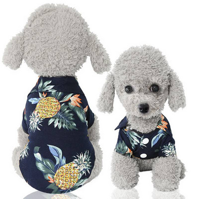 Hawaii Szövet Yorkshire Terrier Ruhák Pomerániai Kutya Ruhák Linge Pour Chien Shirt Camisa Ruhák Nyári Strandruhák Mellény