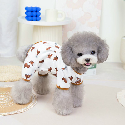 Salopetă pentru animale de companie Toamna Iarnă Protejează Abdomenul Preveni Frigul Câine Mic Pisică Pijamale 100% bumbac Cățeluș Pisicuță haine calde Pudel Yorkie