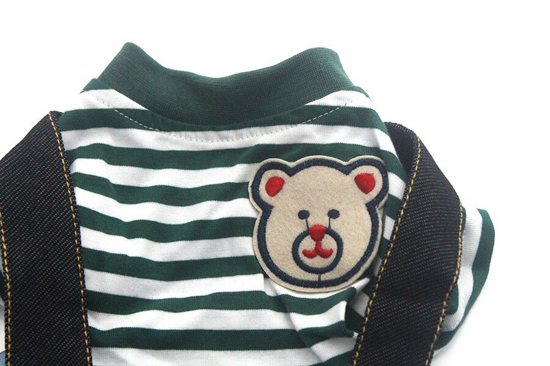 Salopetă cu dungi Câine Pisică Cămăși Pantaloni Design urs Pisică Cățeluș Salopete Jachetă Ținute de primăvară/vară Haine 5 mărimi 2 culori