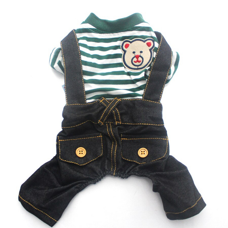 Salopetă cu dungi Câine Pisică Cămăși Pantaloni Design urs Pisică Cățeluș Salopete Jachetă Ținute de primăvară/vară Haine 5 mărimi 2 culori