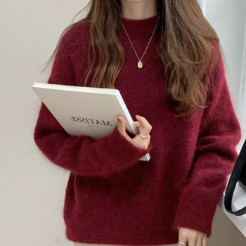 Едноцветен пуловер за бременни -широк модел