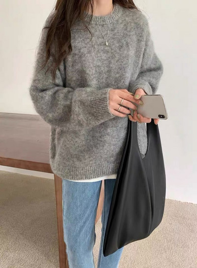 Ühevärviline rasedate kampsun - lai mudel