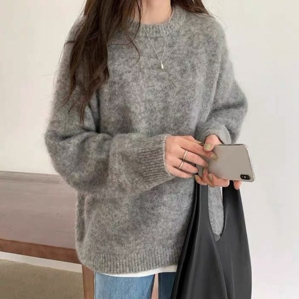 Ühevärviline rasedate kampsun - lai mudel