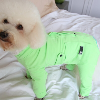 Overal pre domáce zvieratá, tenký, čistý bavlnený, šteniatko, oblečenie, chráni brucho, jednofarebné overaly pre malé psy, pyžamo, čivava, pudel