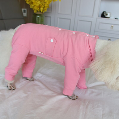 Overal pre domáce zvieratá, tenký, čistý bavlnený, šteniatko, oblečenie, chráni brucho, jednofarebné overaly pre malé psy, pyžamo, čivava, pudel