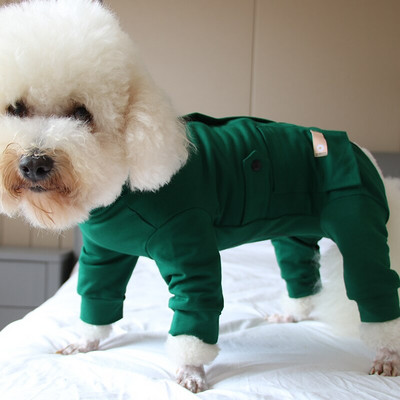 Overal pre domáce zvieratá, tenký, čistý bavlnený, šteniatko, oblečenie, chráni brucho, jednofarebné overaly pre malé psy, pyžamo, čivava, pudel