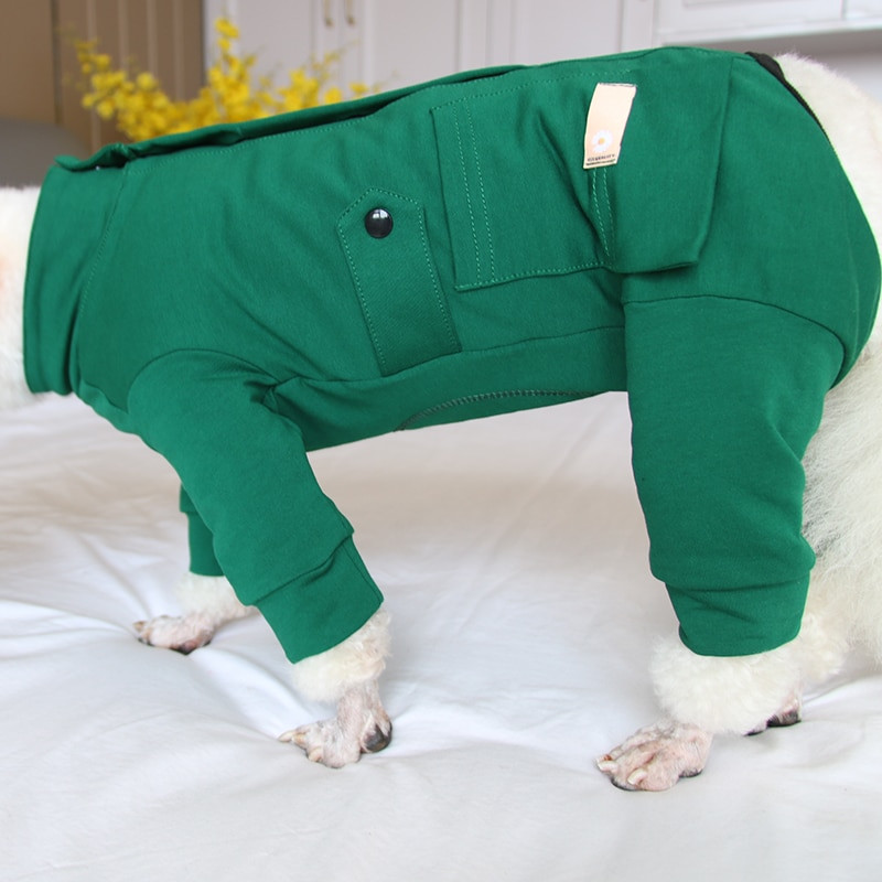 Overal pre domáce zvieratá, tenký, čistý bavlnený, šteniatko, oblečenie, chráni brucho, jednofarebné overaly pre malé psy, pyžamo, čivava, pudel