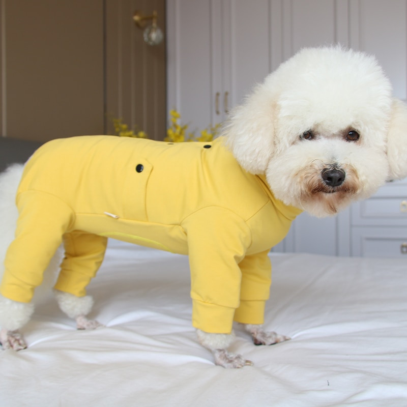 Overal pre domáce zvieratá, tenký, čistý bavlnený, šteniatko, oblečenie, chráni brucho, jednofarebné overaly pre malé psy, pyžamo, čivava, pudel