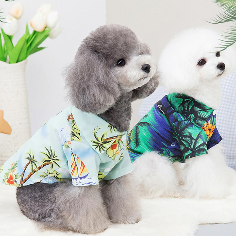 Psí outfit Módny kvetinový potlačený šteňací kabát Viacfarebné tričko pre psa
