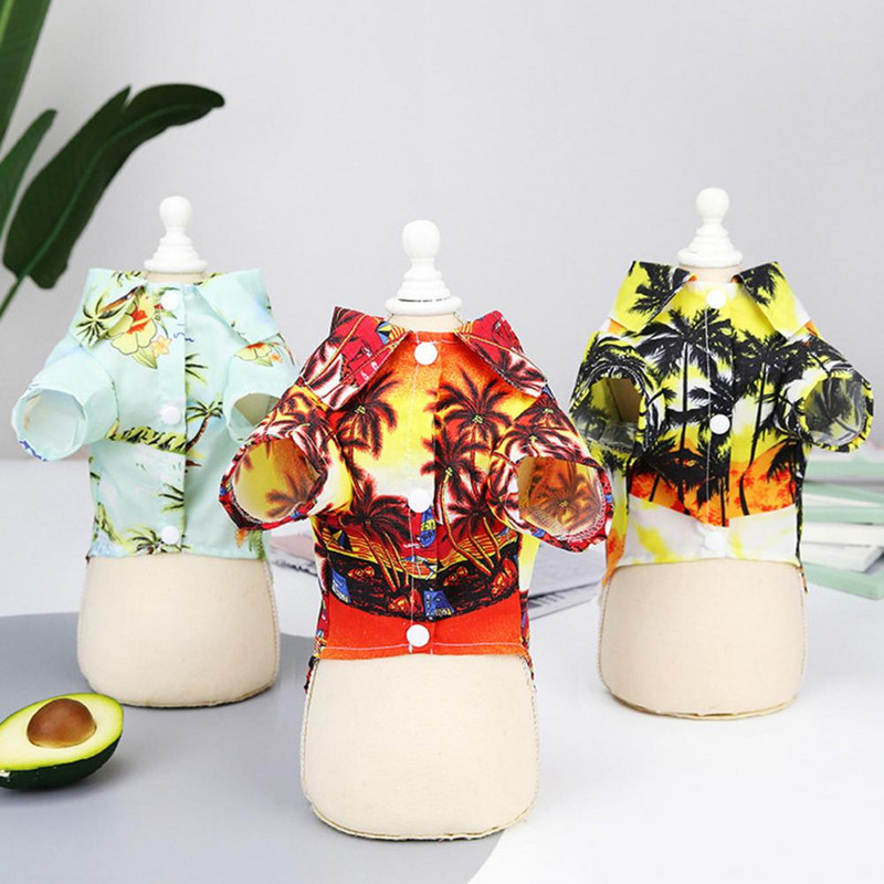 Psí outfit Módny kvetinový potlačený šteňací kabát Viacfarebné tričko pre psa