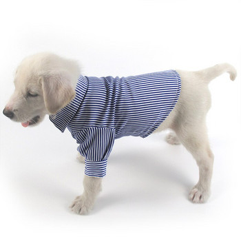 ABQP Νέο ριγέ πουκάμισο για σκύλους Επώνυμα ρούχα ελεύθερου χρόνου Μόδα κοινωνικό καθημερινό πουκάμισο για κατοικίδια, στενή εφαρμογή, μακρυμάνικο πουκάμισο για σκύλους, ρούχα για κατοικίδια