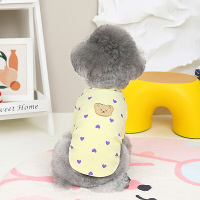 Oblečenie pre domáce zvieratá s potlačou medvedíkov a láskou, oblečenie pre šteniatka, francúzsky buldoček, mops, kostýmy, mikina, malé psy, čivava, pudel