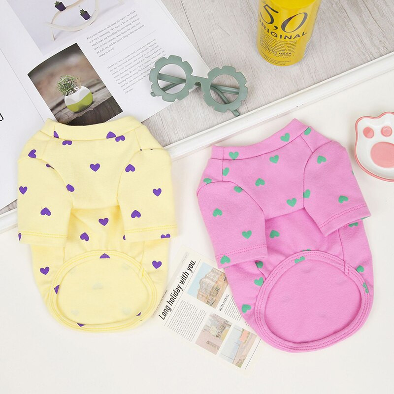 Oblečenie pre domáce zvieratá s potlačou medvedíkov a láskou, oblečenie pre šteniatka, francúzsky buldoček, mops, kostýmy, mikina, malé psy, čivava, pudel