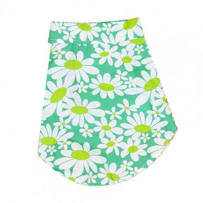 Teddy Pomeranian Beach Holiday Idylické tričko so psom Tričko s potlačou chryzantém, obojstranná bavlnená vesta s gombíkovým dizajnom na leto