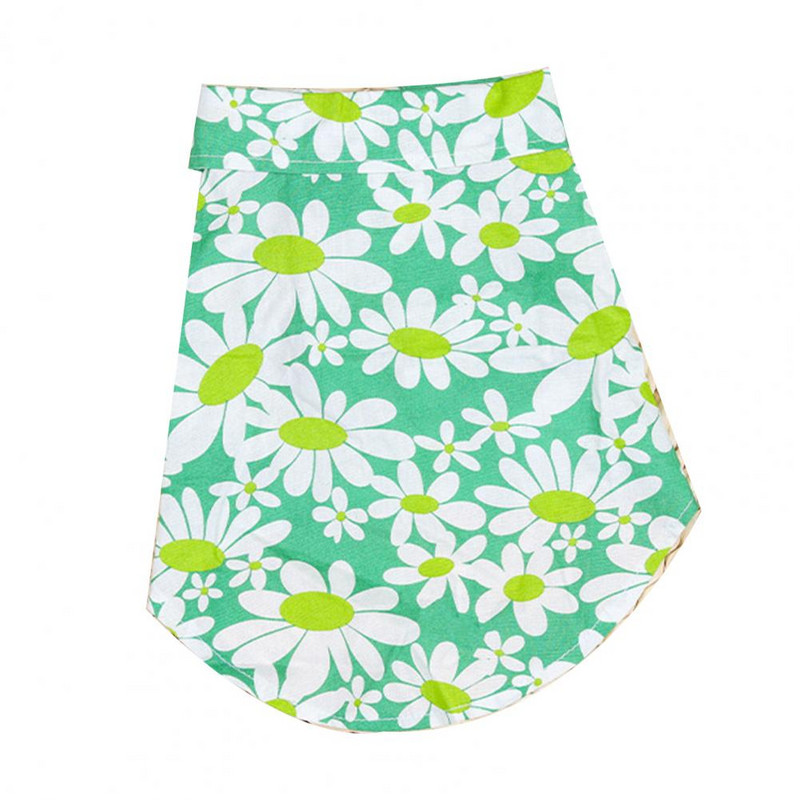 Teddy Pomeranian Beach Holiday Idylické tričko so psom Tričko s potlačou chryzantém, obojstranná bavlnená vesta s gombíkovým dizajnom na leto