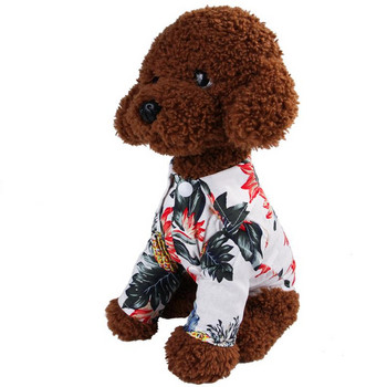 Ρούχα για σκύλους Καλοκαιρινό πουκάμισο παραλίας Χαβάη Πουκάμισο ταξιδιού για κατοικίδια, ανανάς με λουλουδάτο στάμπα, κοντομάνικο μπλούζα για σκύλο γάτα Dropshipping
