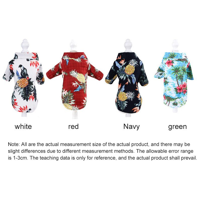 Koerariided Suvine rannasärk Hawaii vabaaja lemmikloomade reisisärk Ananassi lilleprintiga lühikeste varrukatega koera kassi pluus Dropshipping