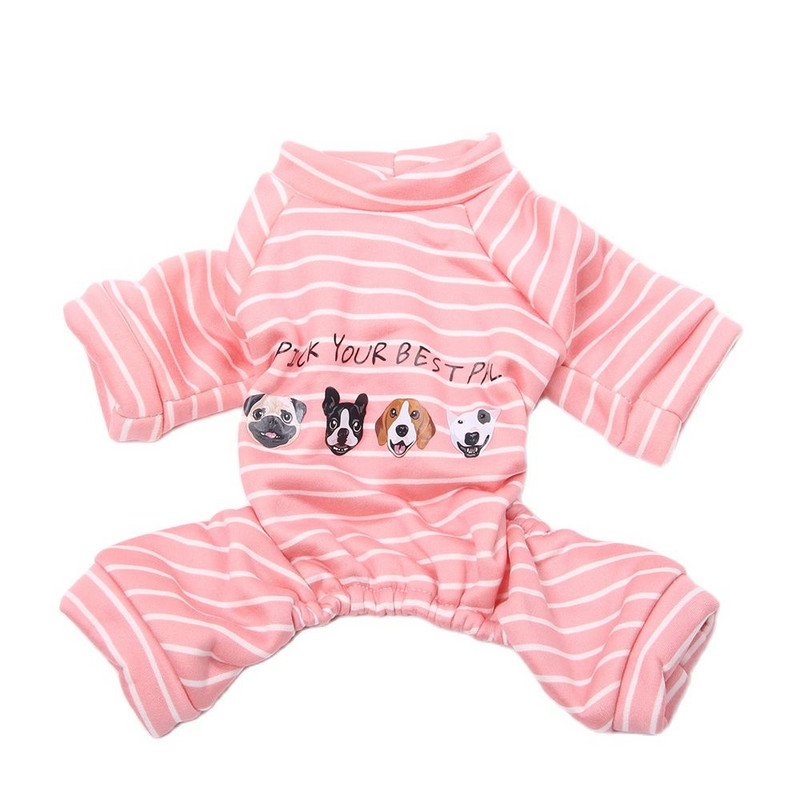 Winter Dog Cat JumpSuit Pidžaama Kassi Kutsikas Triibuline Koerte Disain Lemmiklooma Soe Öösärk T-särk