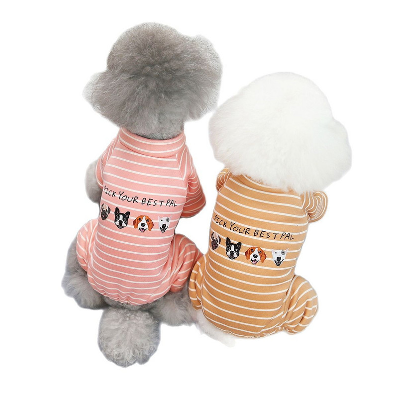 Winter Dog Cat JumpSuit Pidžaama Kassi Kutsikas Triibuline Koerte Disain Lemmiklooma Soe Öösärk T-särk