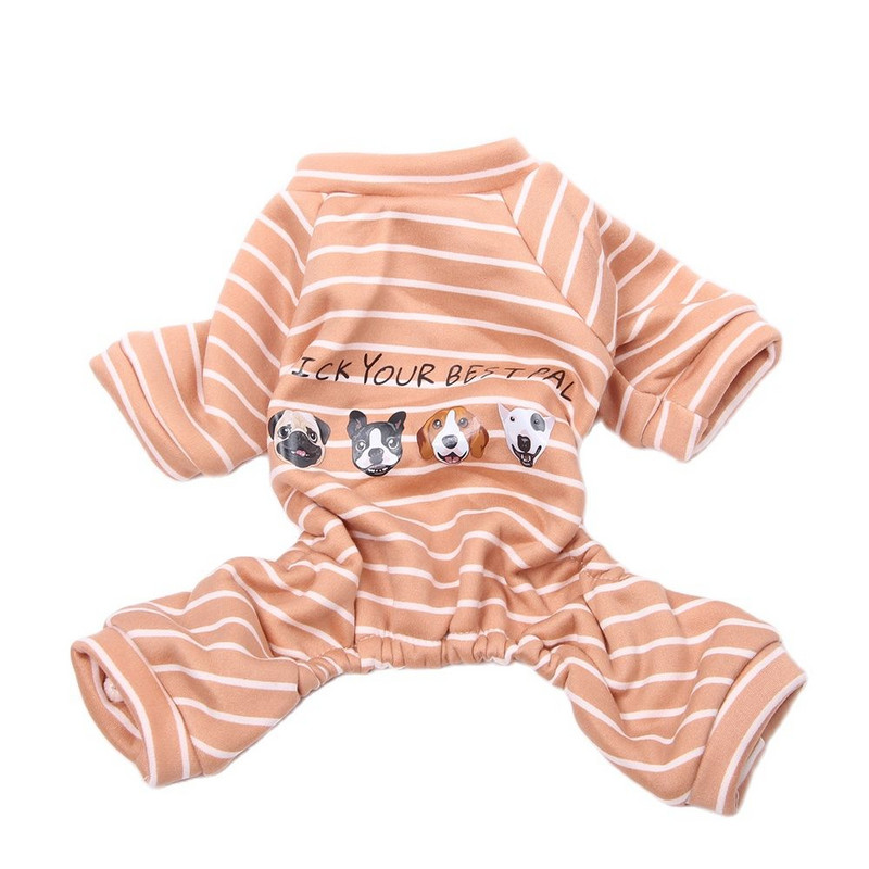 Winter Dog Cat JumpSuit Pidžaama Kassi Kutsikas Triibuline Koerte Disain Lemmiklooma Soe Öösärk T-särk