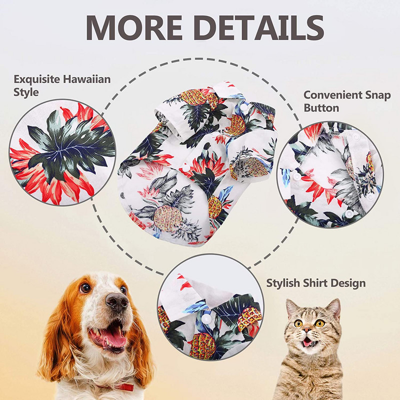 Hawaii särk koertele suvepuhkuse rannasärk Väike keskmine suur koerariided Prantsuse buldogi pitbulli kookosepuu T-särk