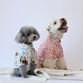 Letné tenké roztomilé potlačené oblečenie pre psov, priedušné bavlnené kontrastné farebné tričko pre psov, vhodné pre malého psa, čivavu a yorkshirský štýl.