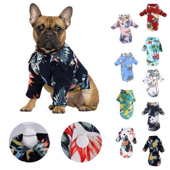 Καλοκαιρινό πουκάμισο για σκύλους για γάτα γιλέκο παραλίας Χαριτωμένο τύπωμα Hawaii Beach Pet Ρούχα Floral T-shirt για μικρό μεγάλο σκυλί Chihuahua Frech Fulldog