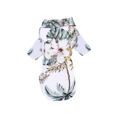 Vasaras suņu kaķu krekli Pludmales veste Cute Print Hawaii Beach Pet apģērbs Ziedu T krekls mazam lielam sunim Čivava Frech Fulldog