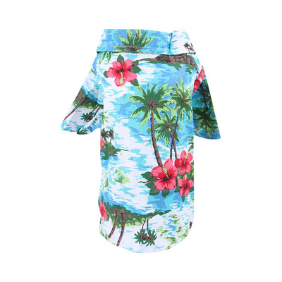 Vasaras suņu kaķu krekli Pludmales veste Cute Print Hawaii Beach Pet apģērbs Ziedu T krekls mazam lielam sunim Čivava Frech Fulldog