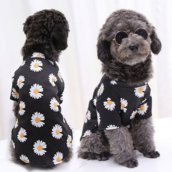 Καλοκαιρινά ρούχα για σκύλους Κοστούμι παραλίας Πουκάμισο για κατοικίδια Cool πιτζάμες λουλούδια μαργαρίτες εκτύπωση για μικρά σκυλιά Ρούχα κουταβιών παλτό λεπτό πουκάμισο Chihuahua